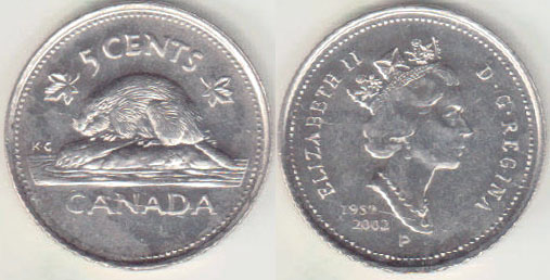 2002 Canada 5 Cents (Accession) A008908